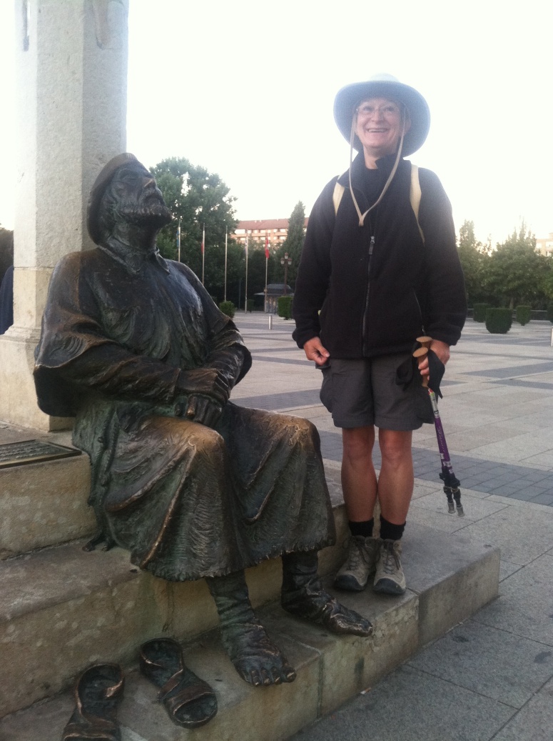 Maureen with Famous Pilgrim Statue